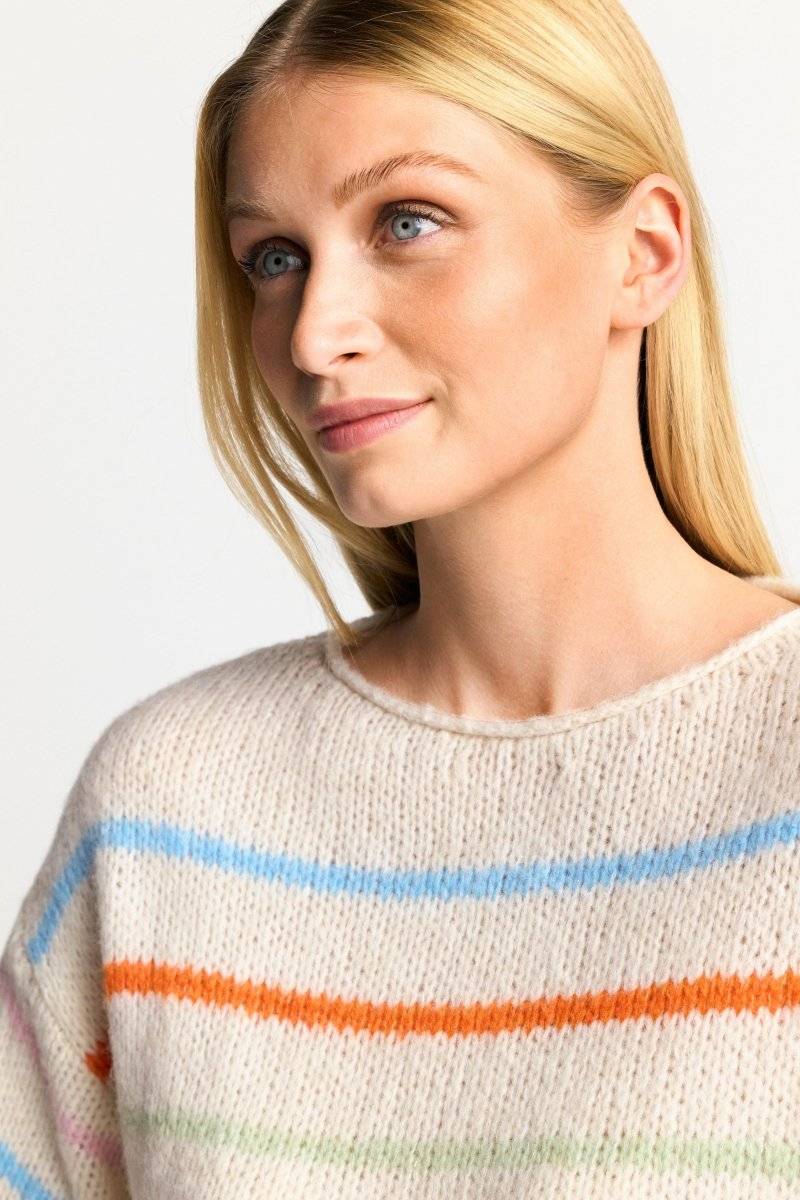 Eich & Royal Gestreifter Pullover in Perlweiß Valentinstagsangebot