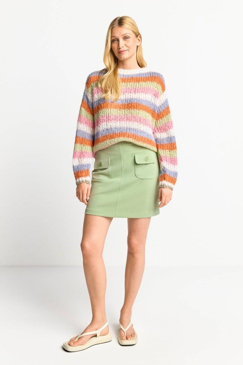 Eich & Royal Gestreifter Grobstrickpullover Lagerräumung