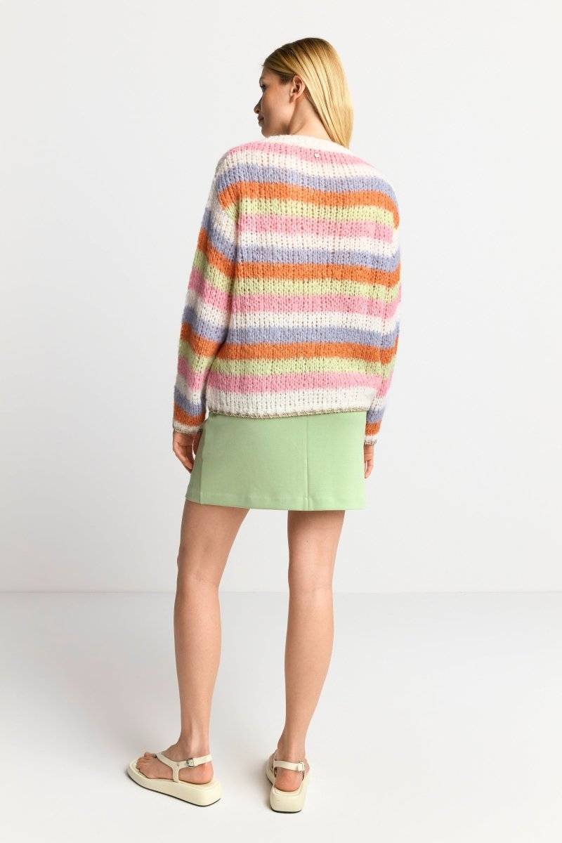 Eich & Royal Gestreifter Grobstrickpullover Lagerräumung