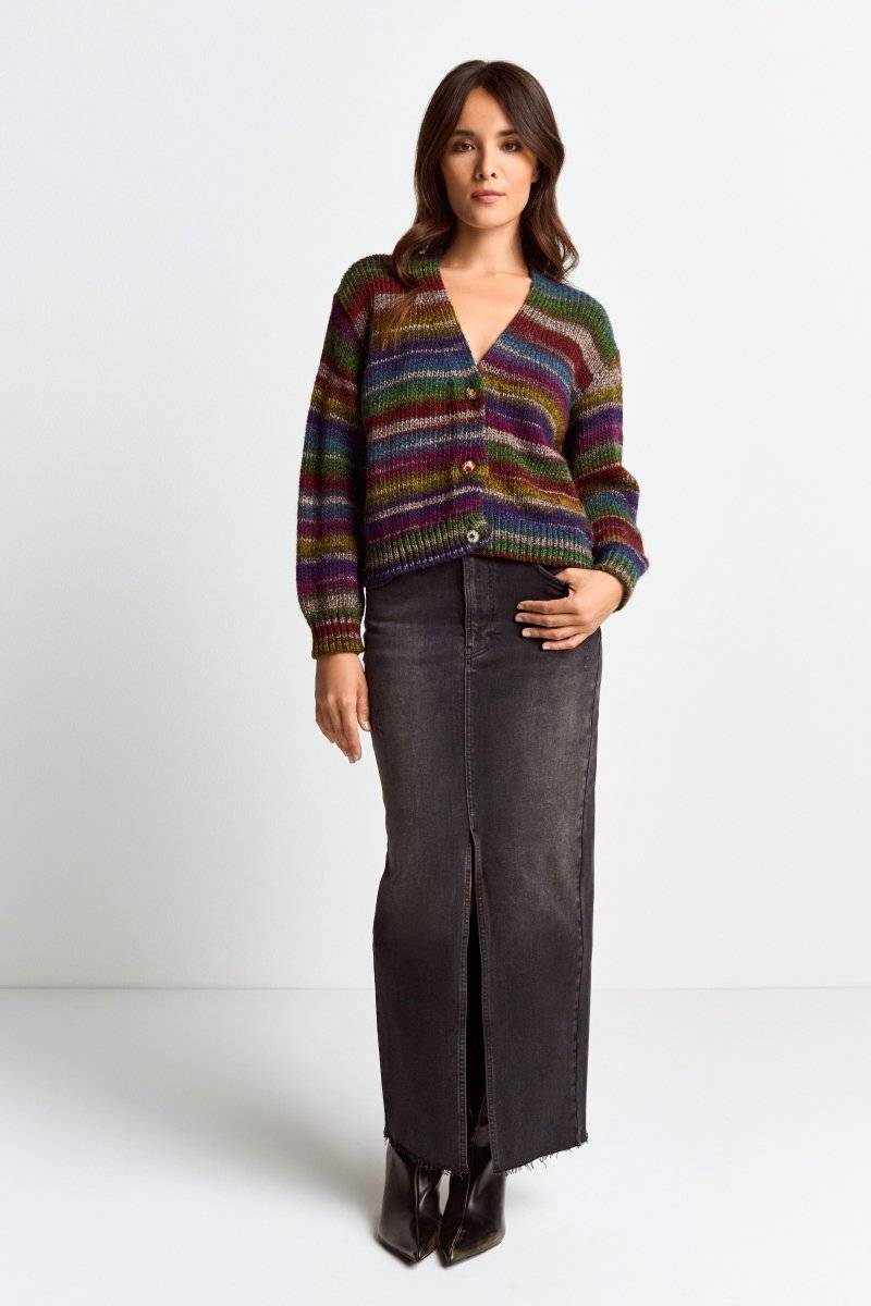 Eich & Royal Cardigan mit bunten Kristallknöpfen Top Angebot