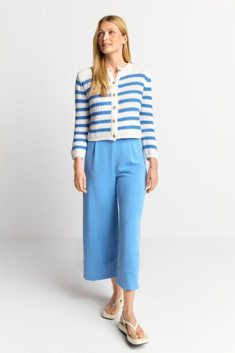 Eich & Royal Gestreifter Cardigan mit Kristallknöpfen Blitzangebot