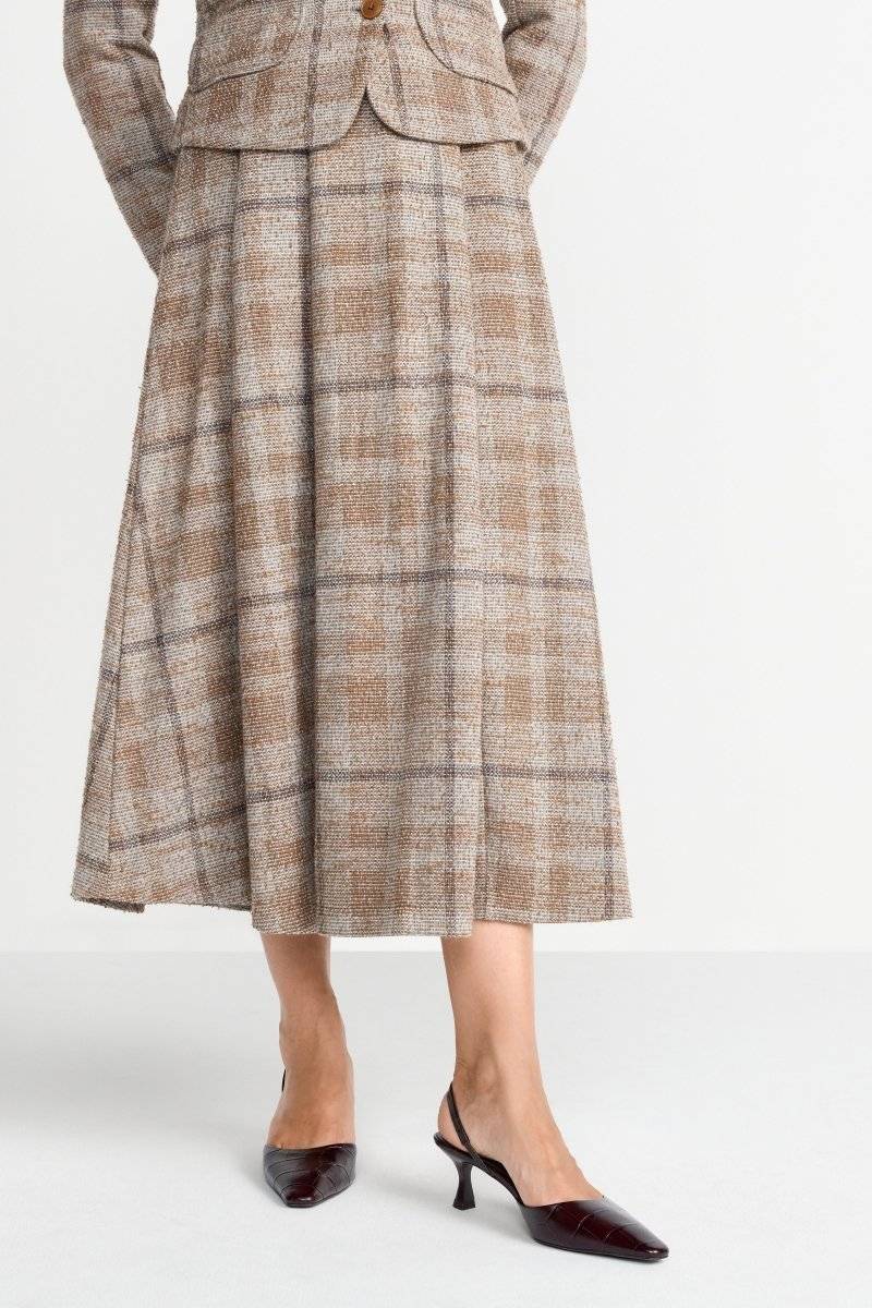 Eich & Royal Karierter High-Waist-Midirock Riesige Ersparnisse