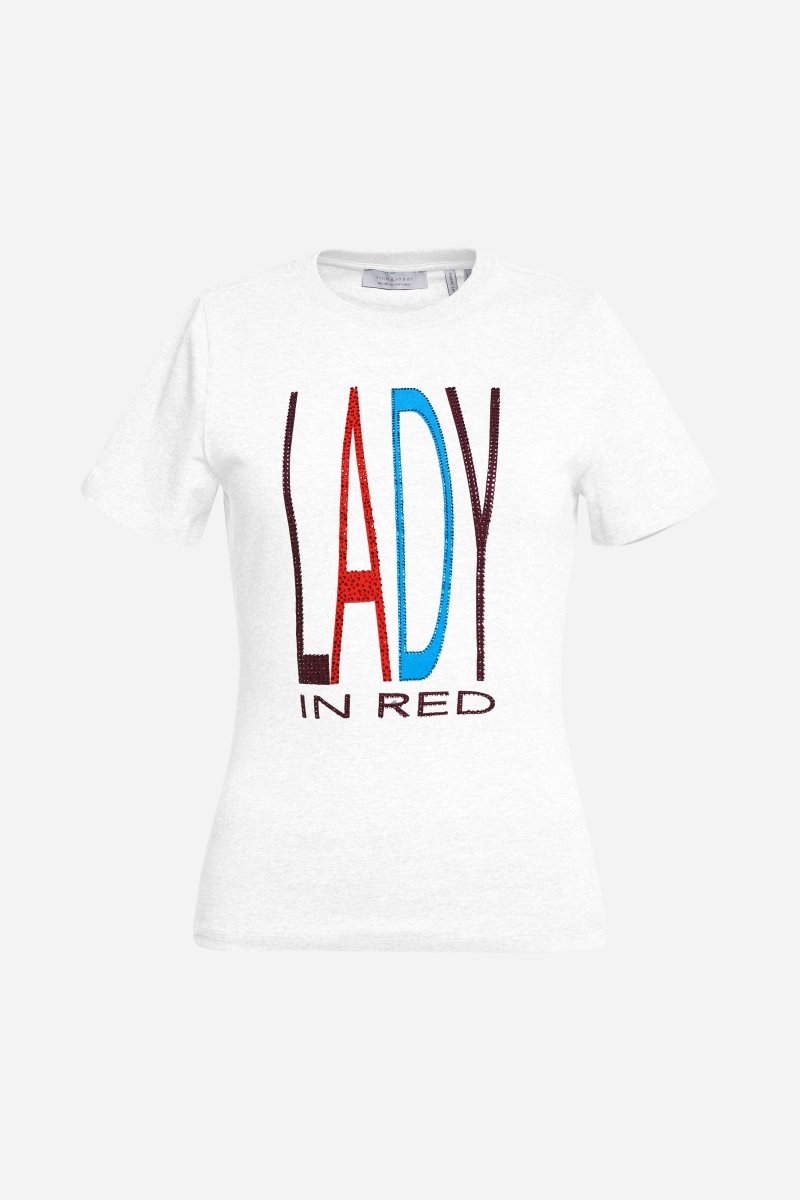 Eich & Royal T-Shirt mit Strass-Schriftzug Speichern exportieren