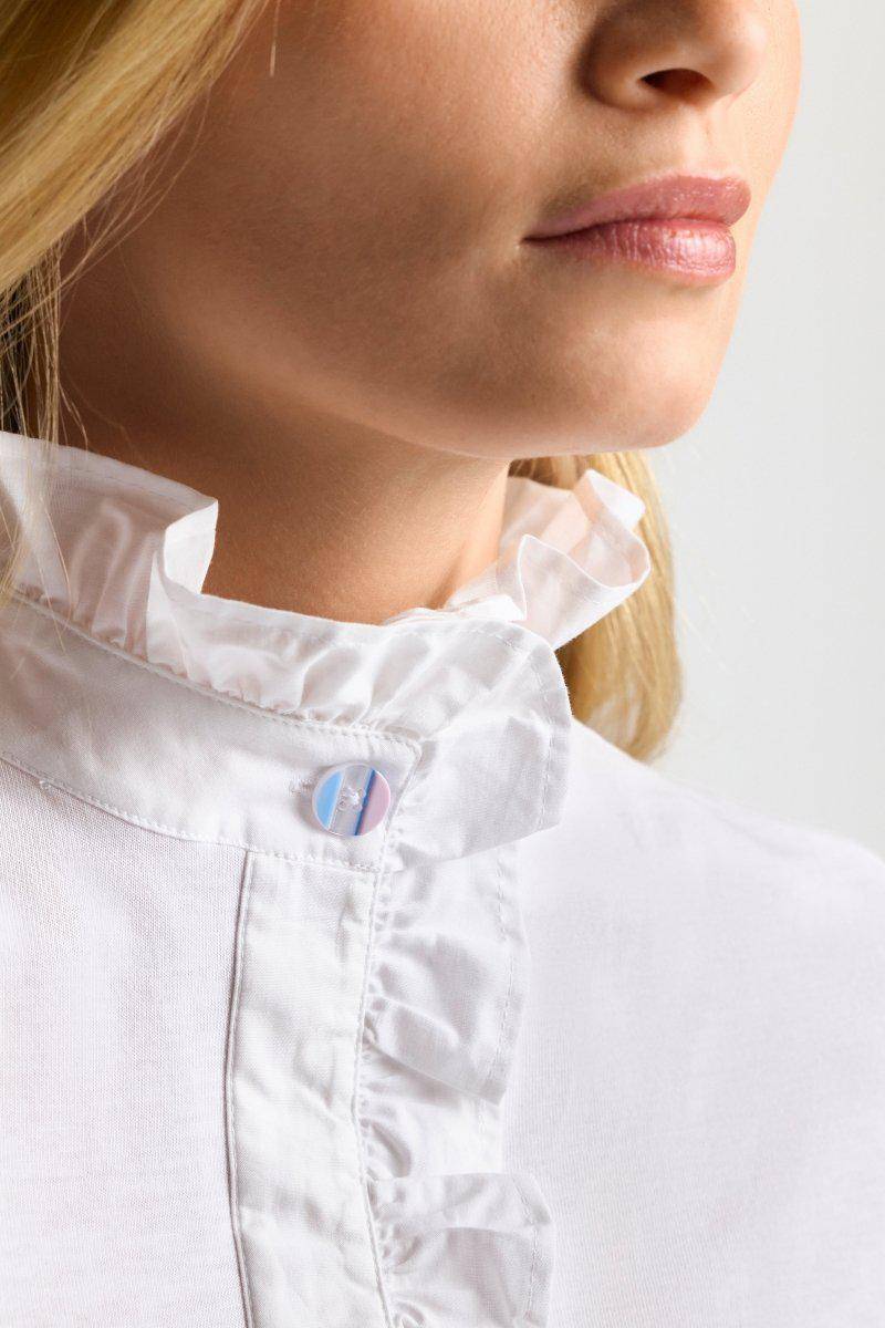 Eich & Royal Weißes T-Shirt mit Frill-Kragen 50% Rabatt für begrenzte Zeit