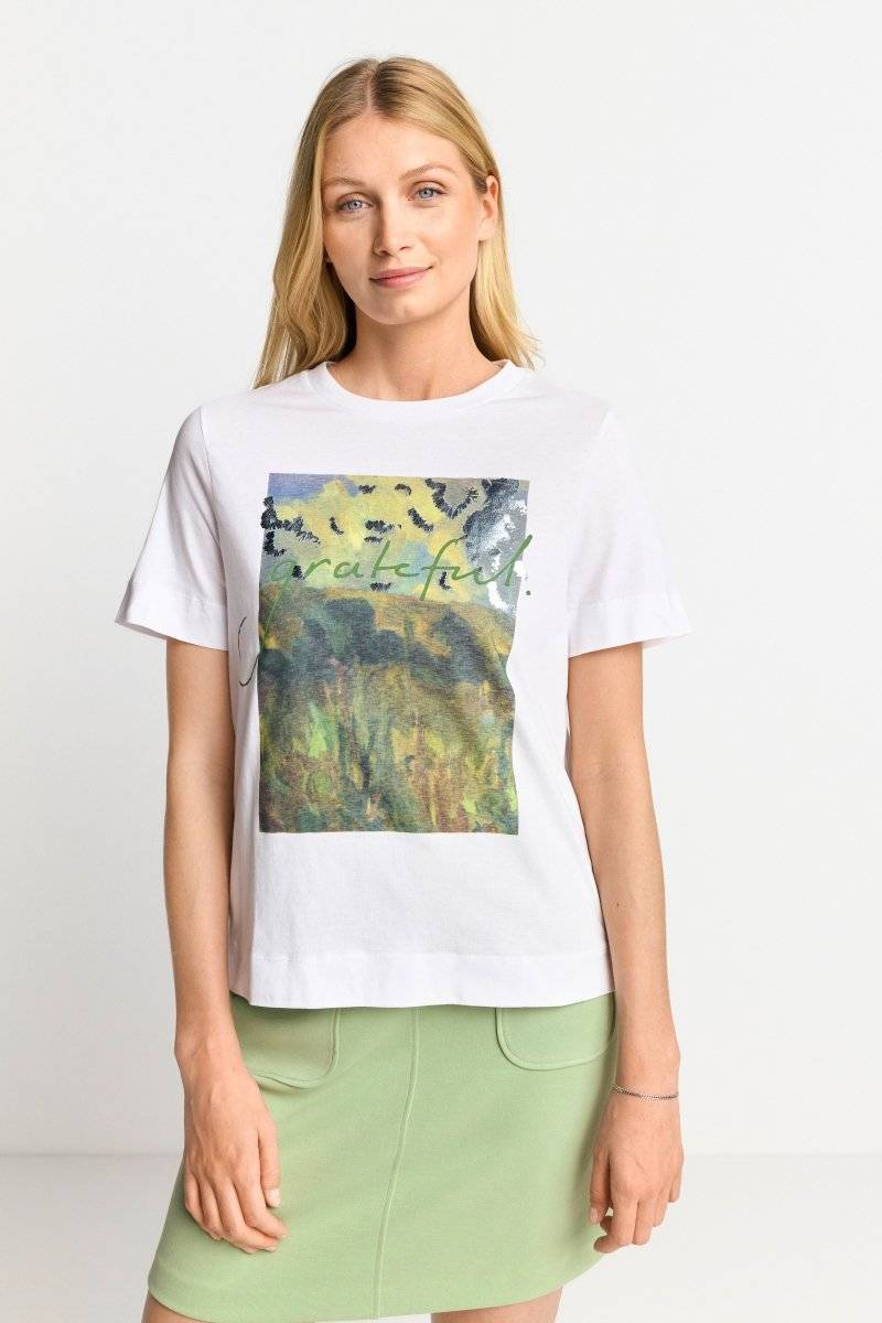 Eich & Royal Weißes T-Shirt mit Print Jubiläumsangebot