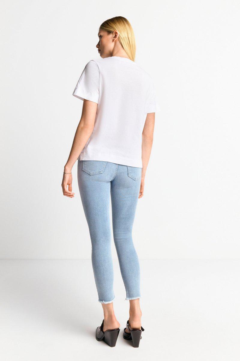 Eich & Royal Weißes T-Shirt mit Statement-Print Neueste Mode