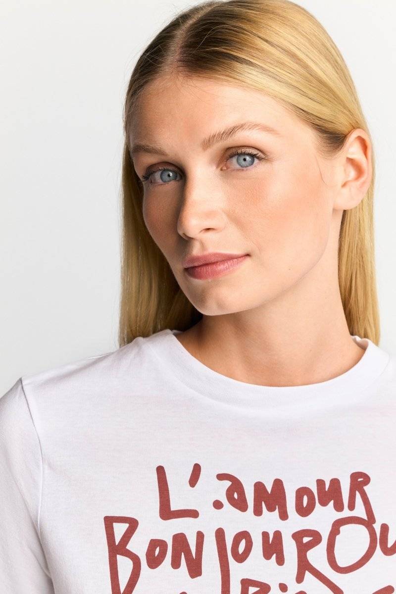 Eich & Royal Weißes T-Shirt mit Statement-Print Neueste Mode