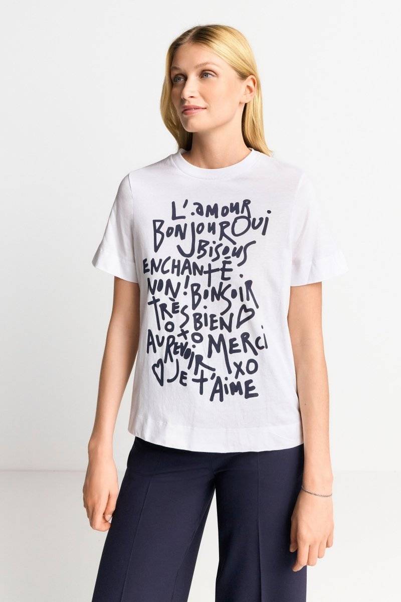 Eich & Royal Weißes T-Shirt mit Statement-Print Neueste Mode
