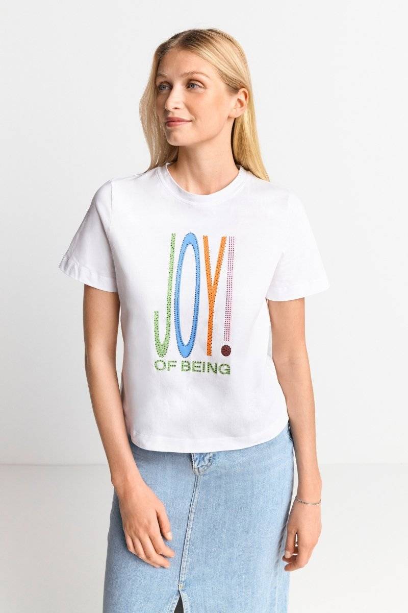 Eich & Royal T-Shirt mit Strassverzierung Große Rabatte