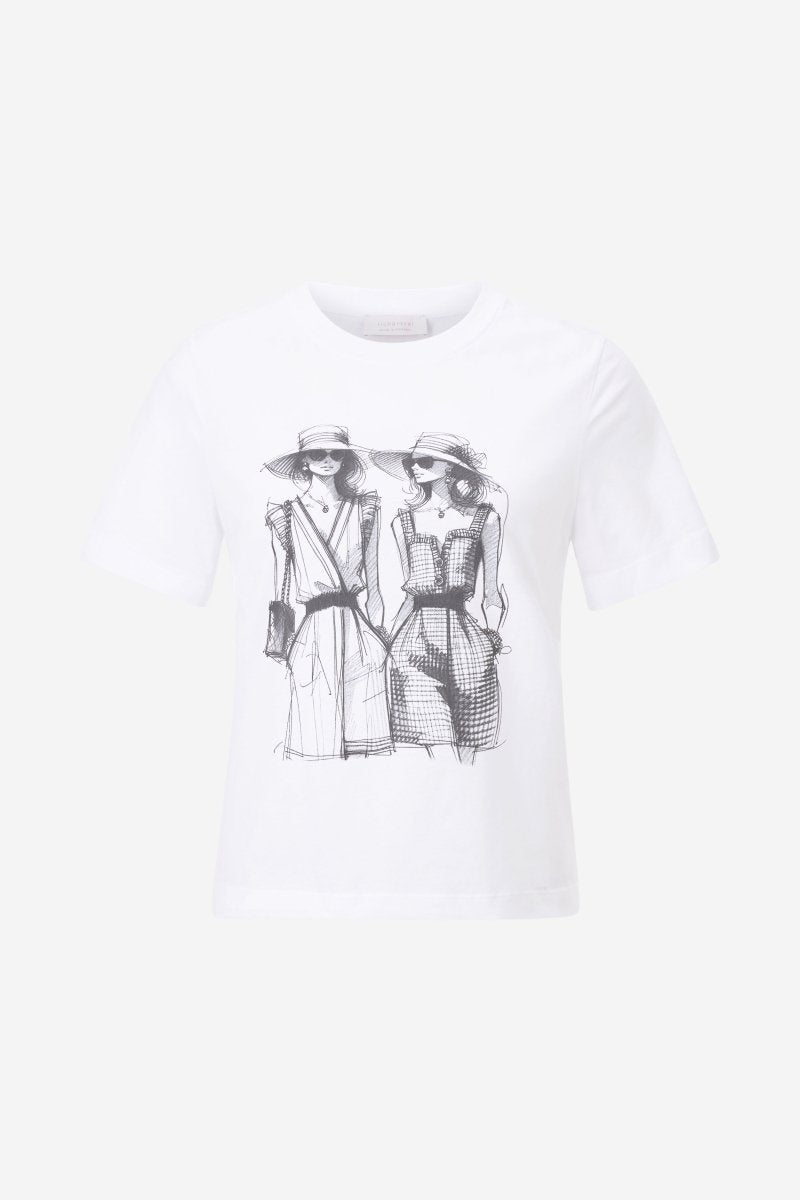 Eich & Royal Weißes T-Shirt mit Statement-Print Sonderangebote