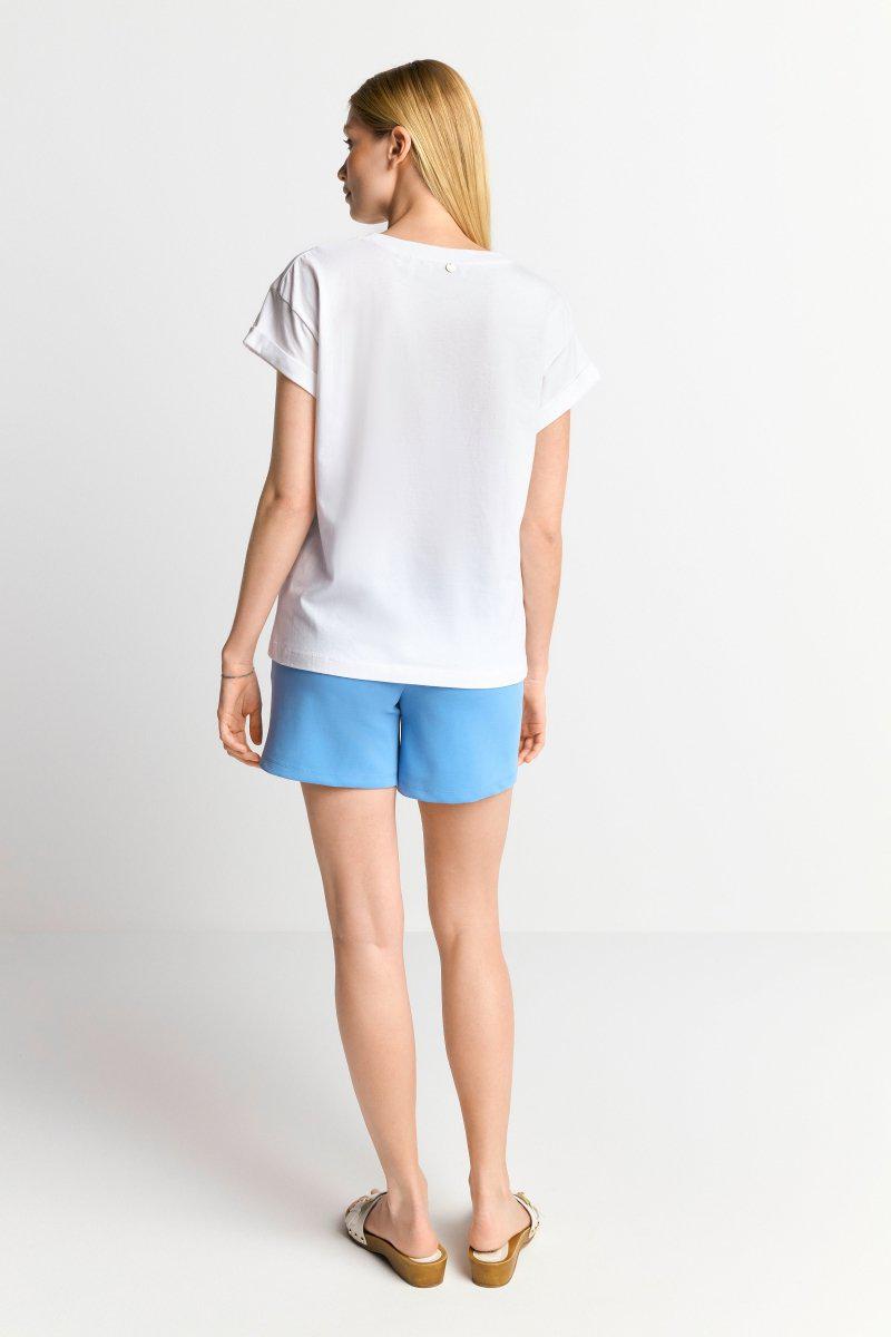 Eich & Royal Weißes T-Shirt mit Crew-Neck Auslauf
