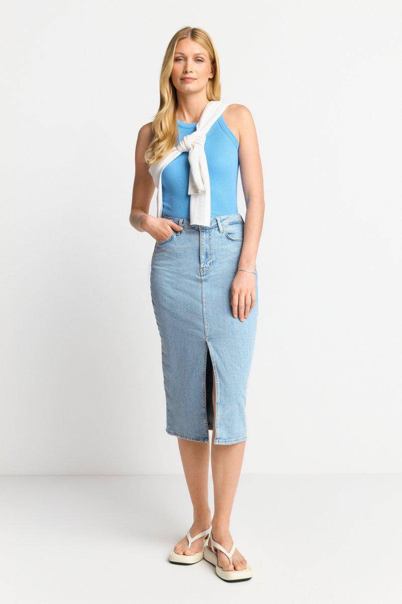 Eich & Royal Figurbetontes Rib-Top in Cruise Blue Hotsell