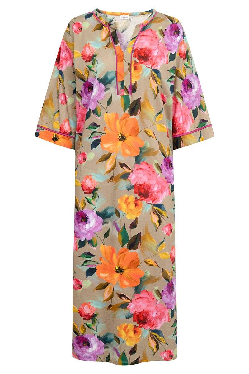 ﻿Rösch Nachthemd im Aquarell-Blüten-Druck Maxi-Länge Baumwolle/Modal Saisonale Angebote
