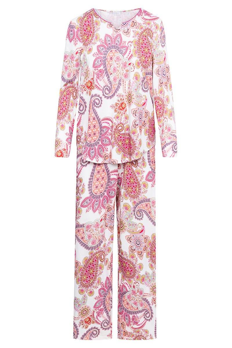 Rösch Pyjama im Paisley-Druck Beerenfarben Baumwolle/Modal Riesige Ersparnisse