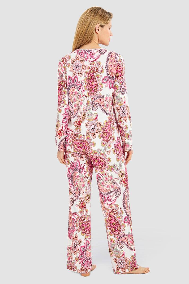 Rösch Pyjama im Paisley-Druck Beerenfarben Baumwolle/Modal Riesige Ersparnisse