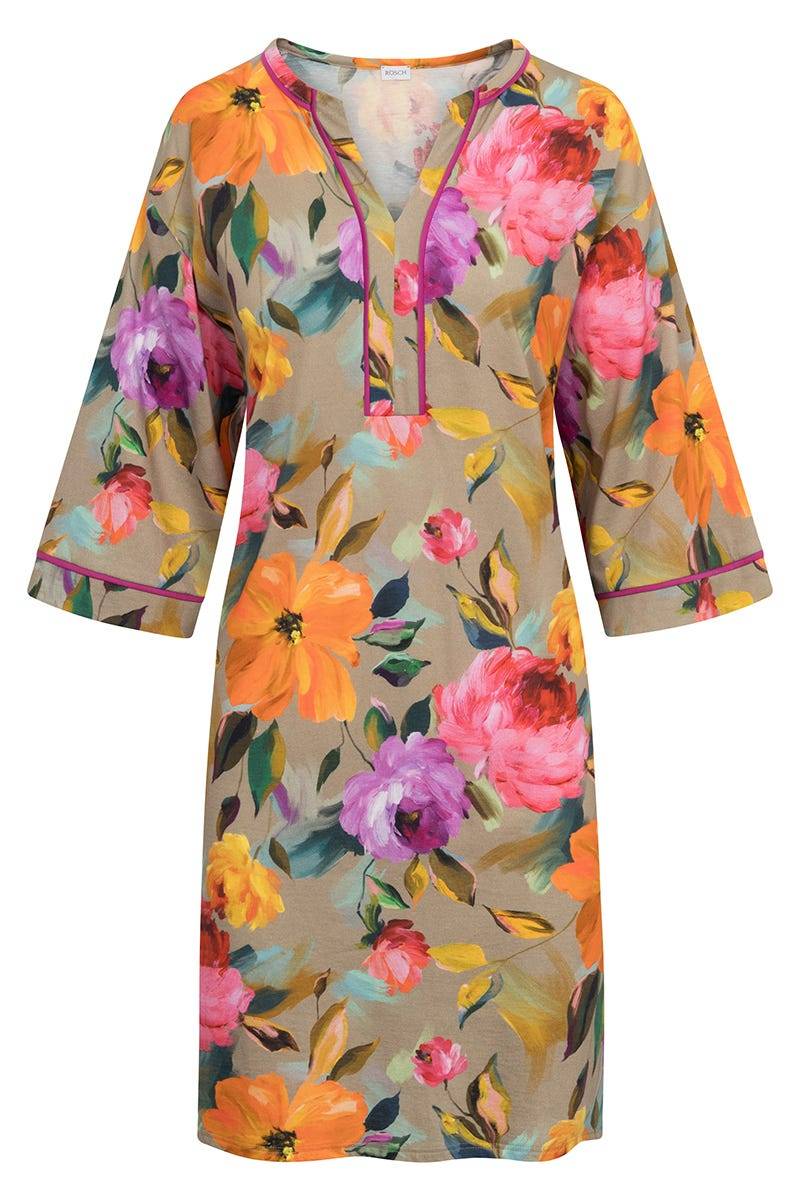 Rösch Nachthemd im Aquarell-Blüten-Druck Baumwolle/Modal Tiefpreis