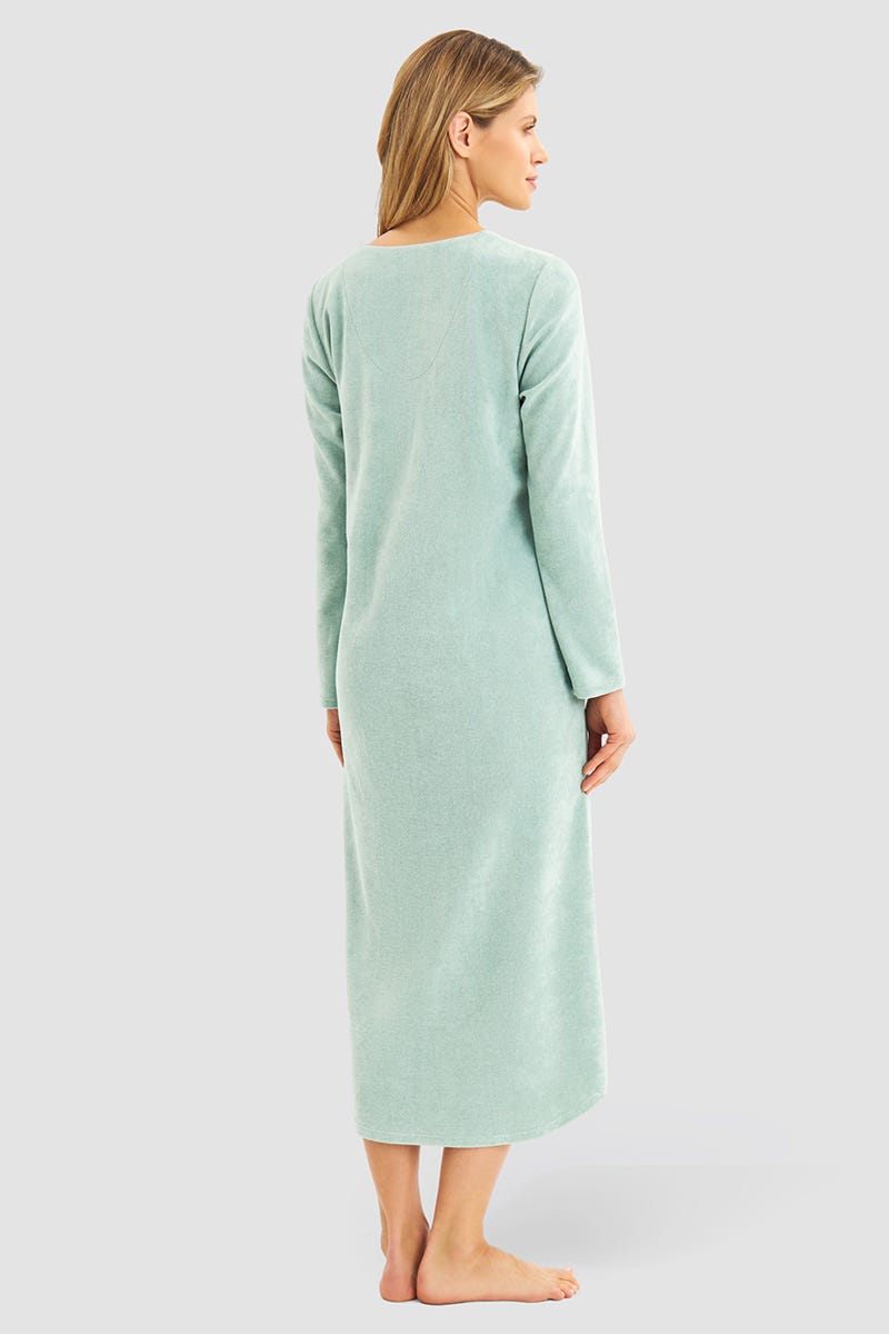 Rösch Hauskleid aus Frottee in Mintgrün Maxilänge Baumwolle/Polyester Zeitbegrenzte Promotion