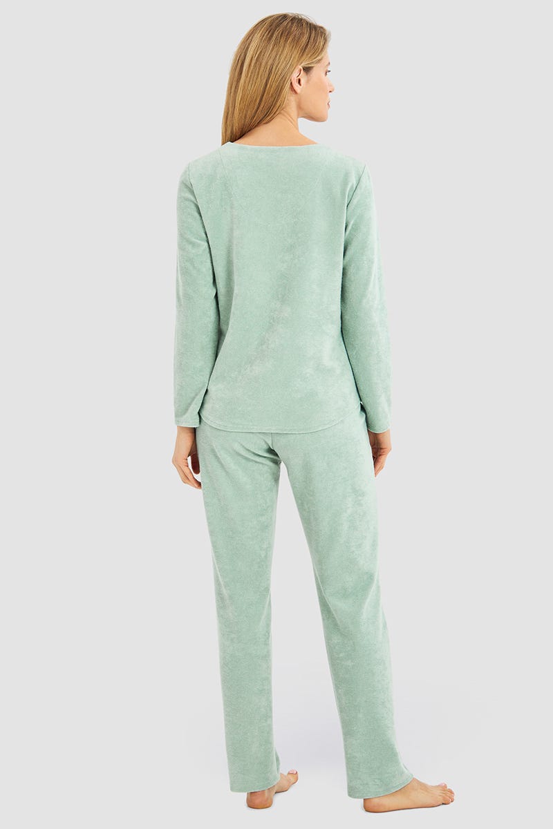 Rösch Hausanzug aus Frottee in Mintgrün Baumwolle/Polyester Bis zu 50% Rabatt