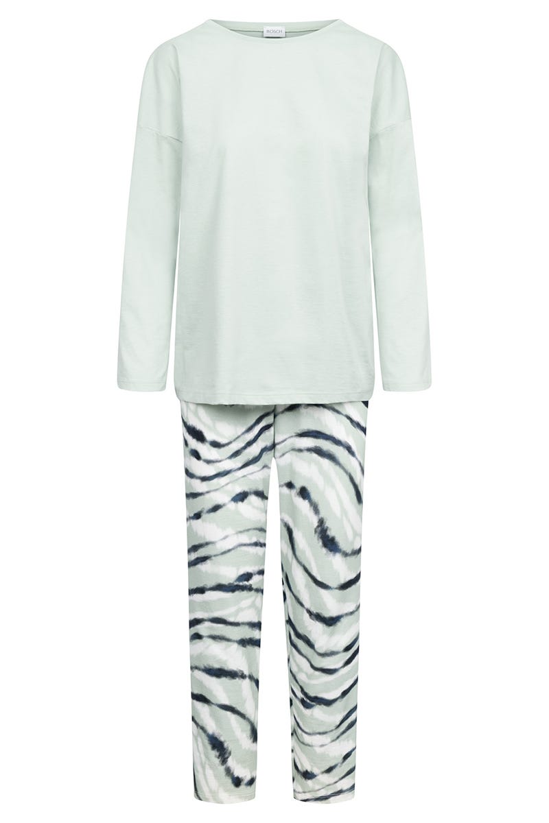 Rösch Pyjama mit Batikdruck Mintgrün 100% Baumwolle Nur für heute