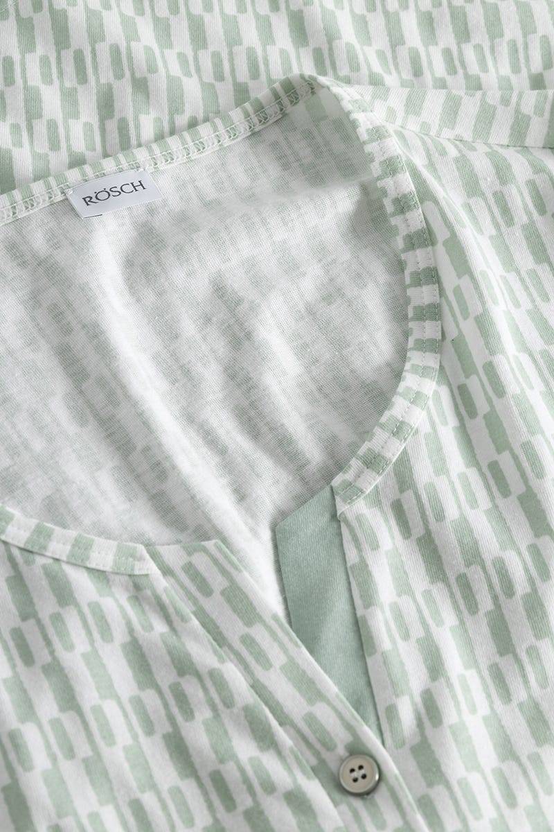 Rösch Pyjama im minimalistischen Grafikdruck Mintgrün 100% Baumwolle Vierteljährliche Förderung