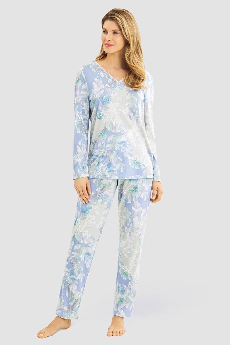 Rösch Pyjama im Federdruck Art-Style Baumwolle/Modal Nur noch ein Tag übrig