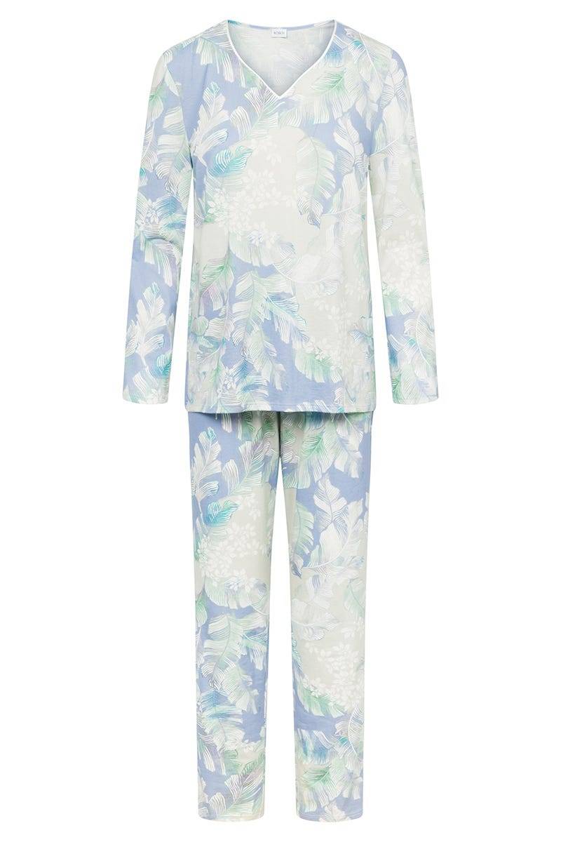 Rösch Pyjama im Federdruck Art-Style Baumwolle/Modal Nur noch ein Tag übrig