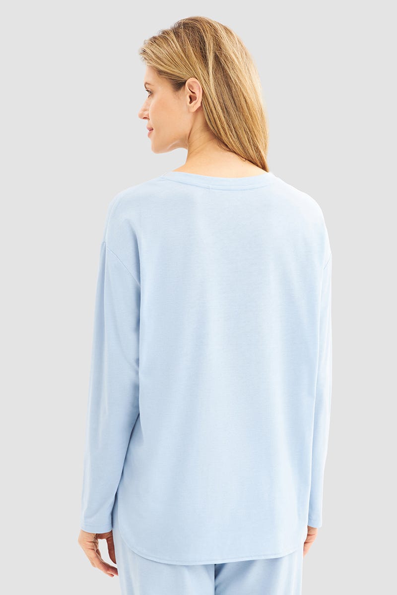 Rösch Shirt Langarm mit Schriftzug Baumwolle/Modal Clearance-Verkauf