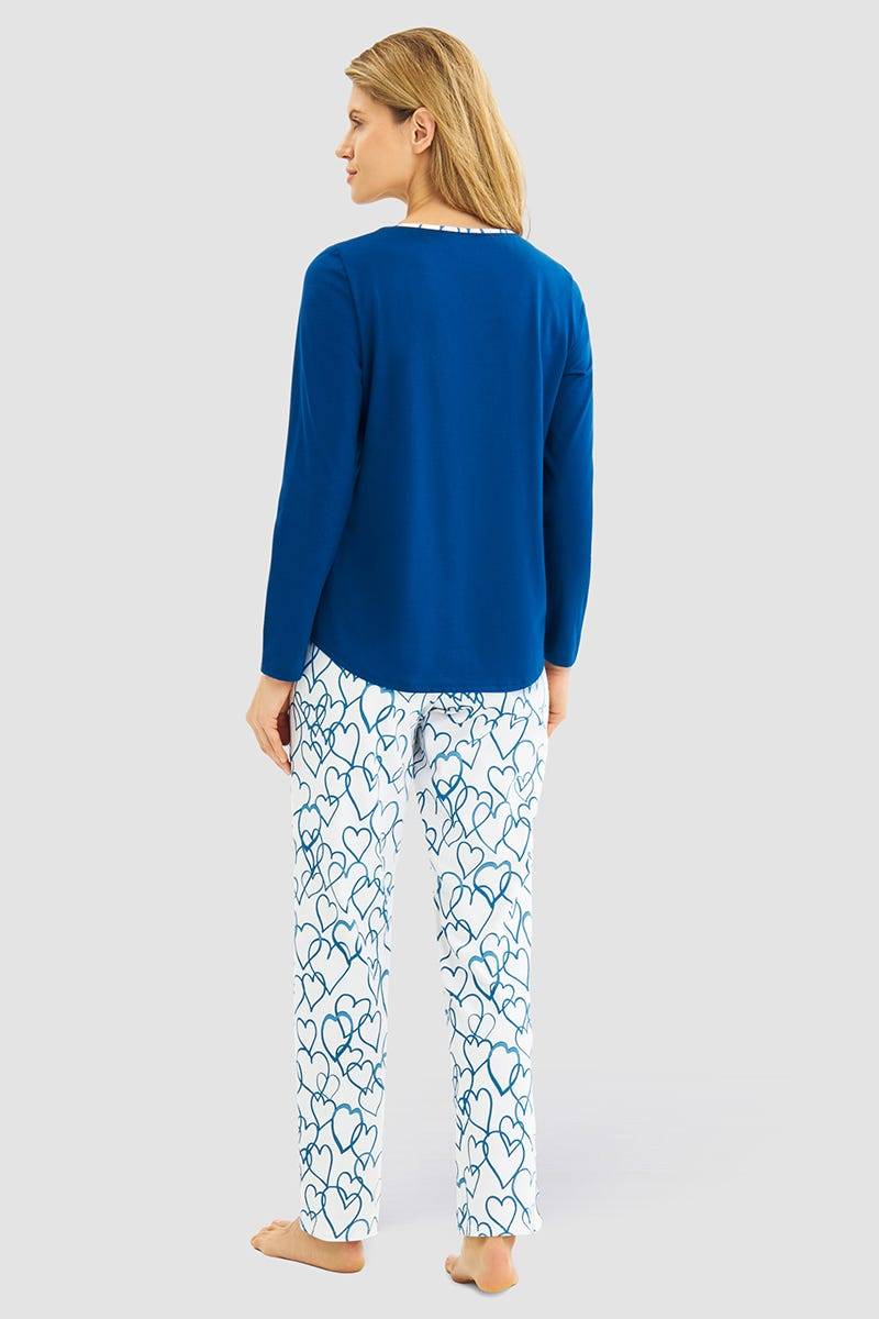 Rösch Pyjama mit Herzen-Druck 100% Baumwolle zollfrei