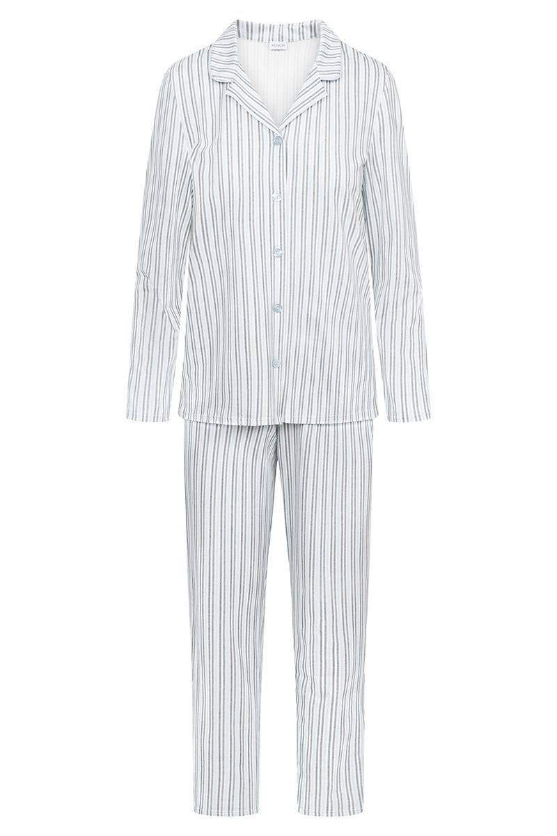 Rösch Pyjama im Streifendruck Herrenhemd-Stil 100% Baumwolle Rabatte dieses Monats