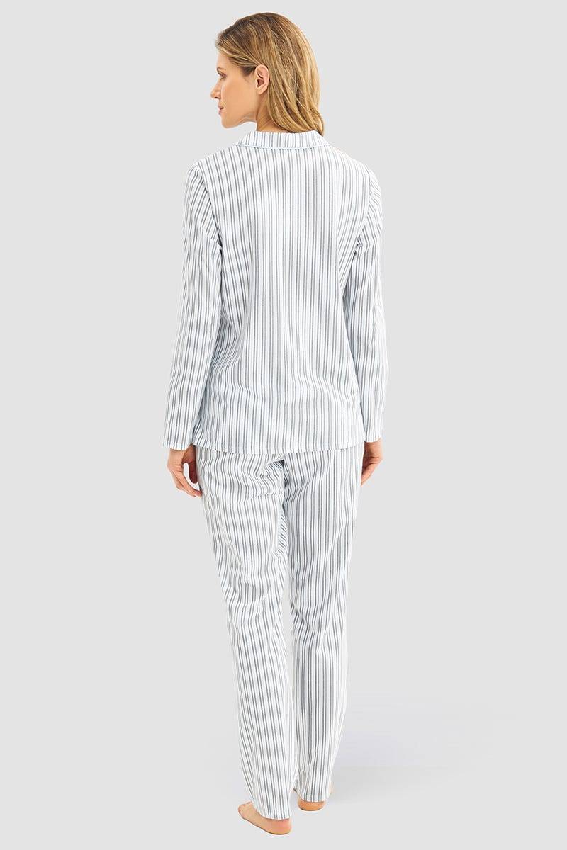 Rösch Pyjama im Streifendruck Herrenhemd-Stil 100% Baumwolle Rabatte dieses Monats