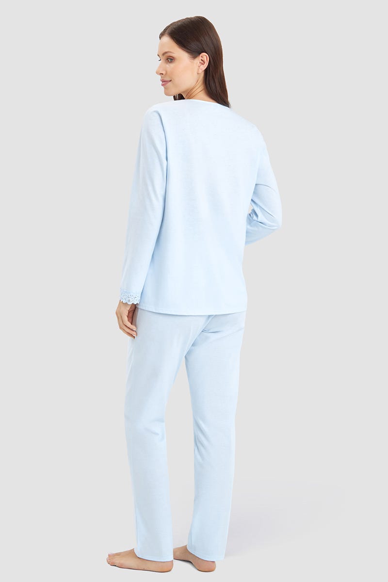 Rösch Pyjama mit Spitzendetails Baumwolle/Modal Auslauf