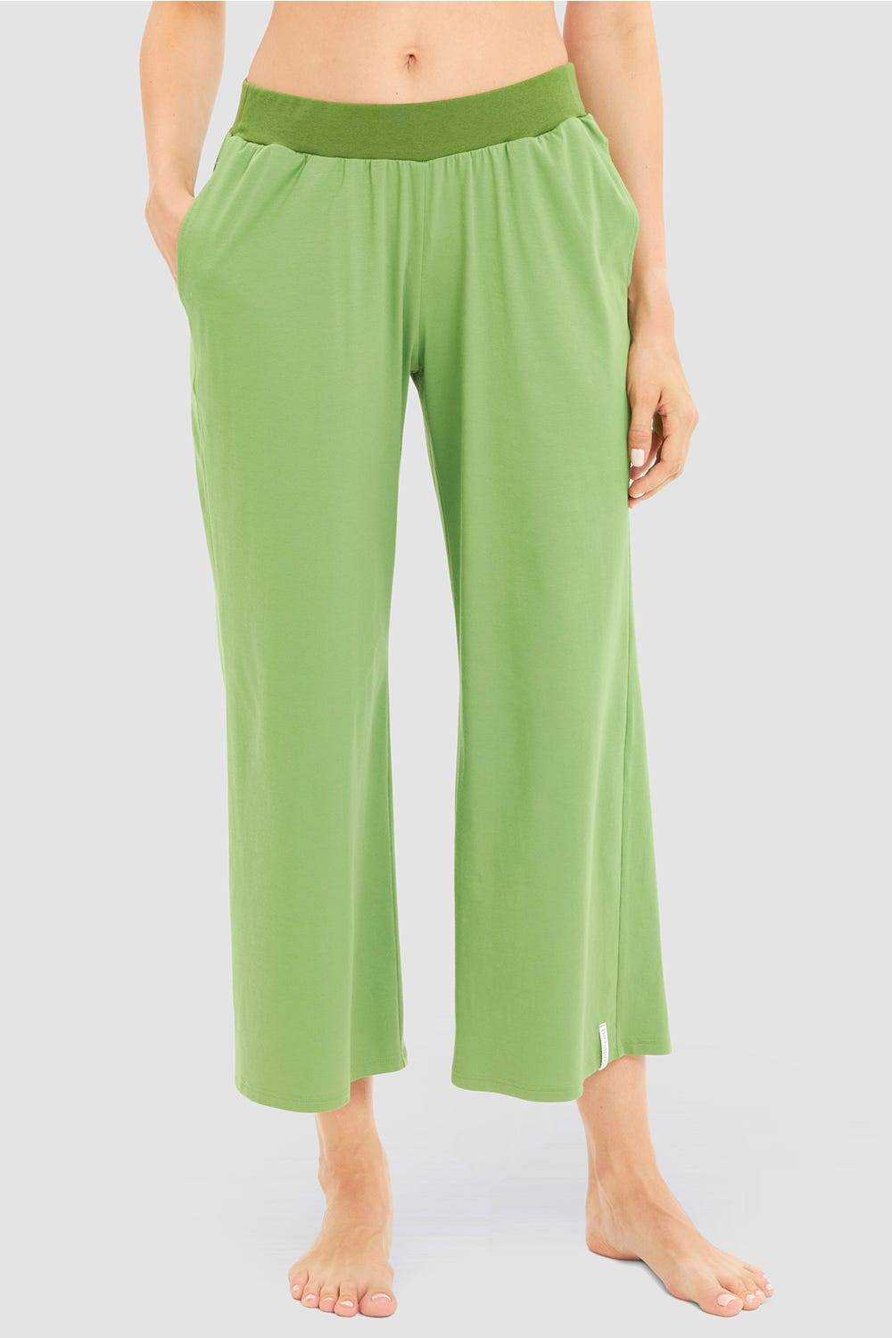 Rösch 7/8-Hose in Grün sommerliche Culotte Baumwolle/Elasthan Rabatt