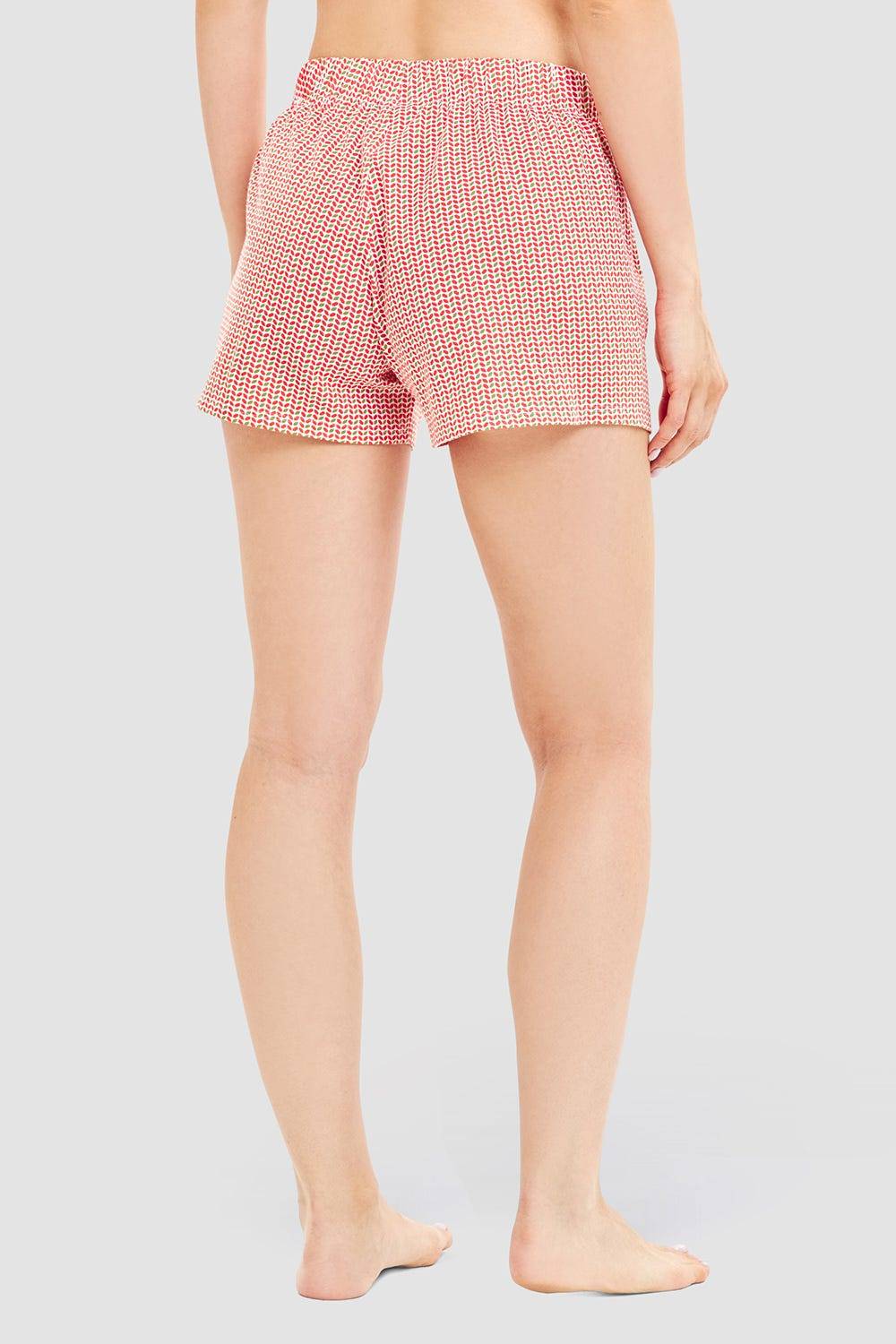 Rösch Shorts im Grafikprint Rot-Grün Baumwolle/Elasthan Online Shopping