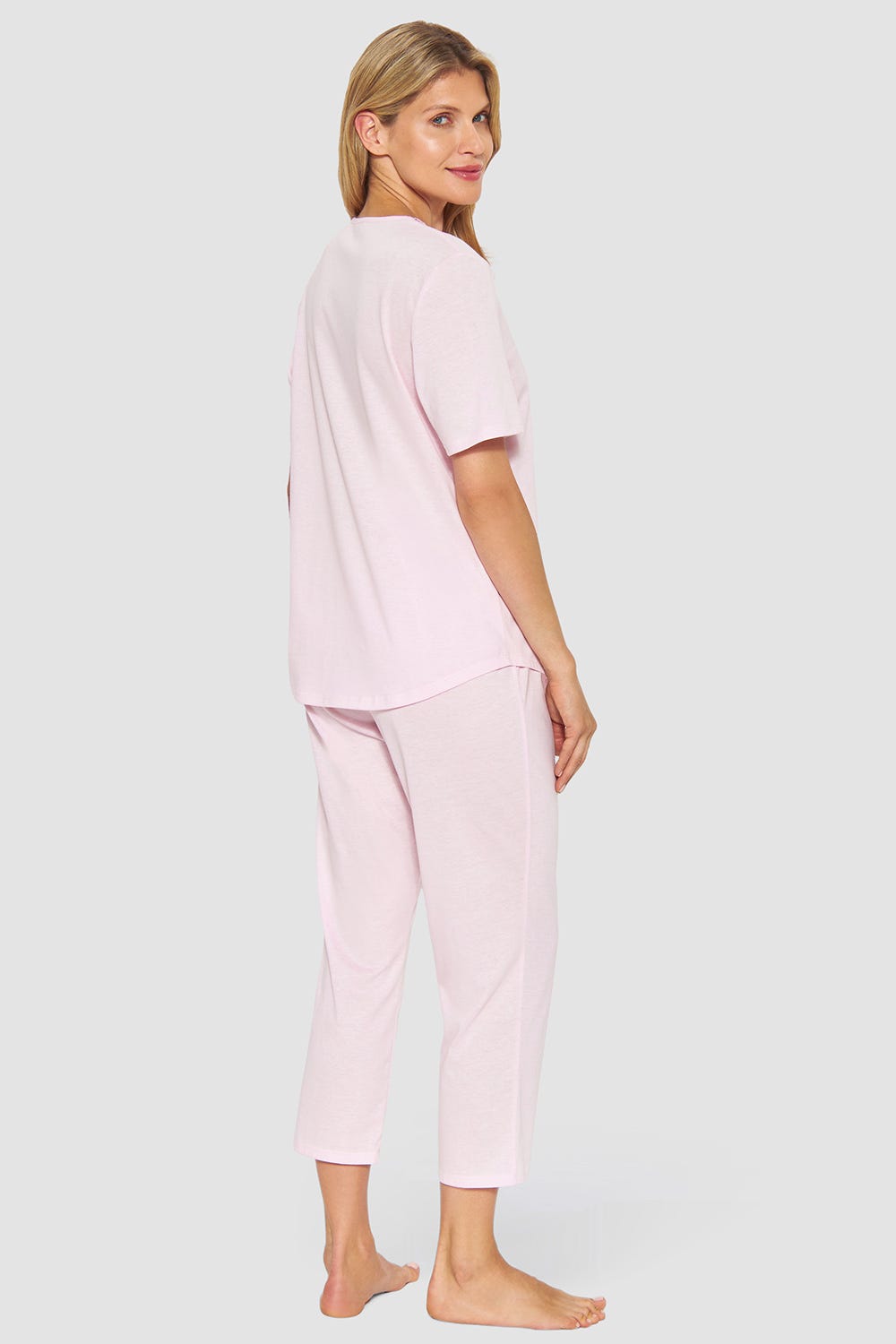 Rösch Pyjama mit Spitzendetails Rosa Baumwolle Saisonschlussverkauf