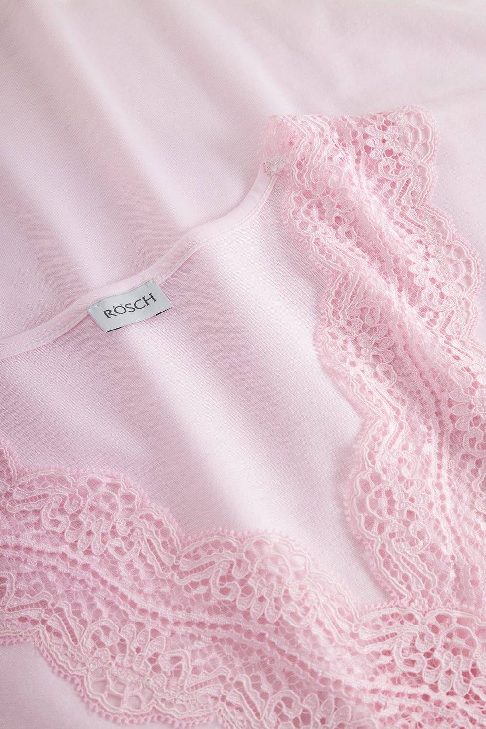 Rösch Pyjama mit Spitzendetails Rosa Baumwolle Saisonschlussverkauf