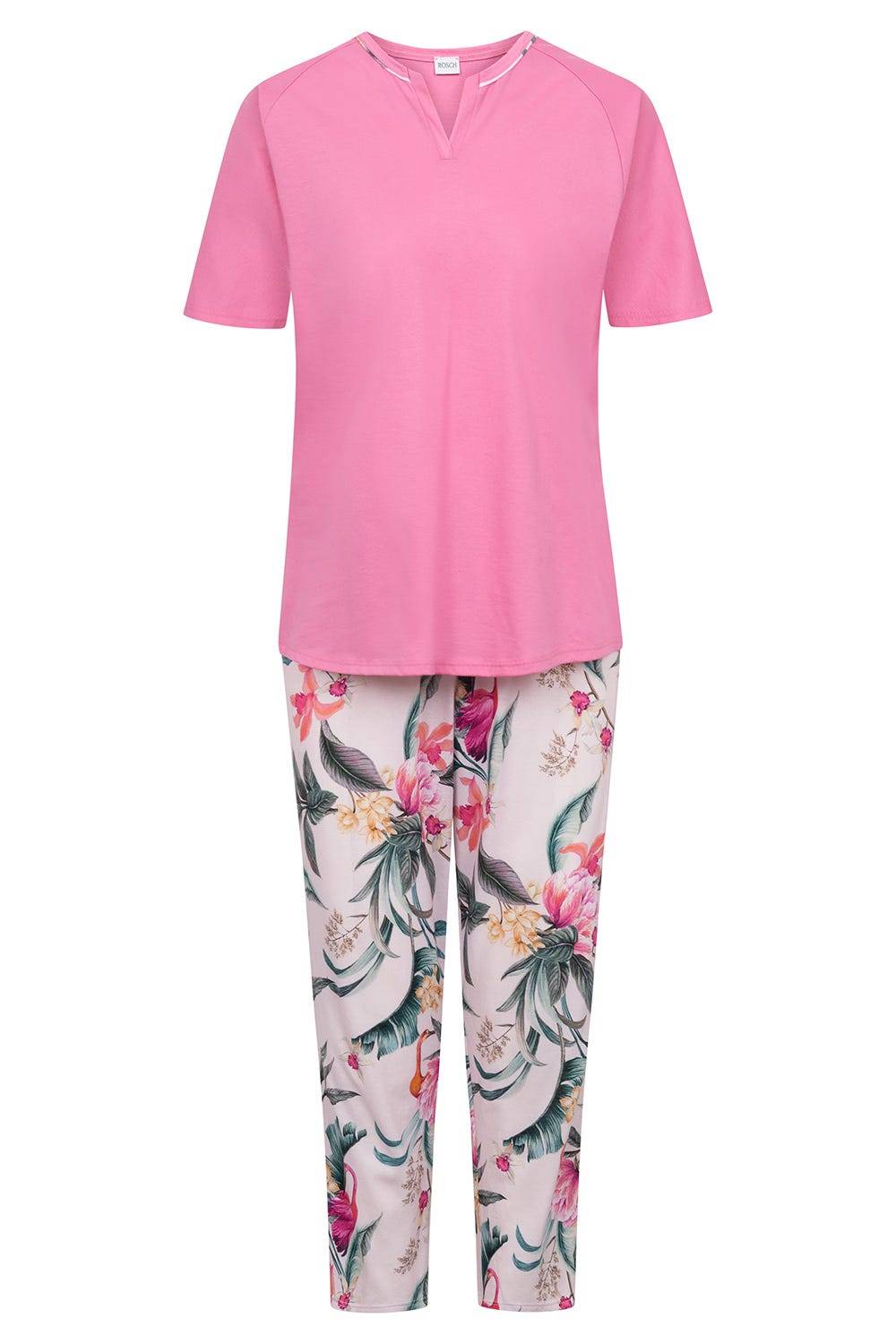 Rösch Pyjama im sommerlichen Blumendruck exotisch Baumwolle/Modal Osterangebot
