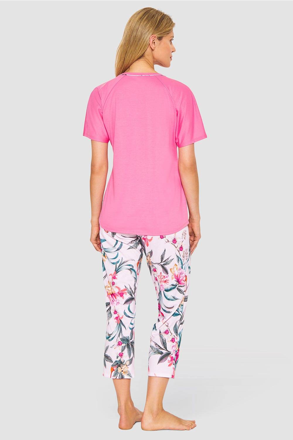 Rösch Pyjama im sommerlichen Blumendruck exotisch Baumwolle/Modal Osterangebot