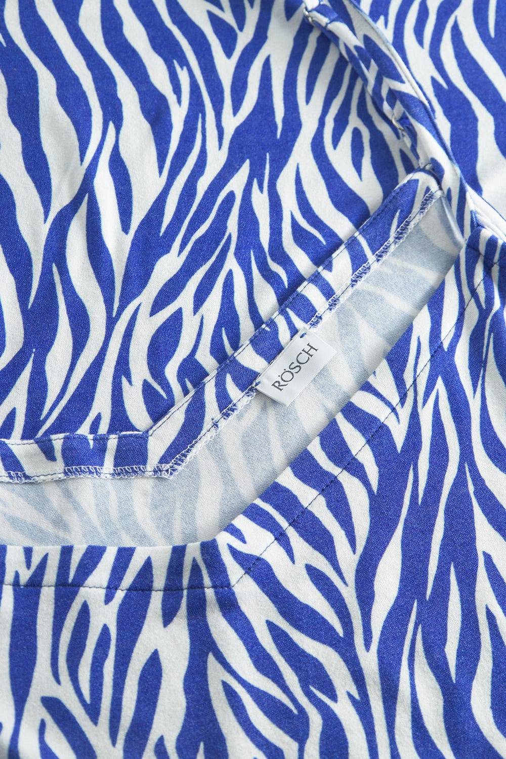 Rösch Strandkleid im modernen Zebradruck Blau-Weiß Spaghetti-Träger Viskose/Elasthan Top Angebot