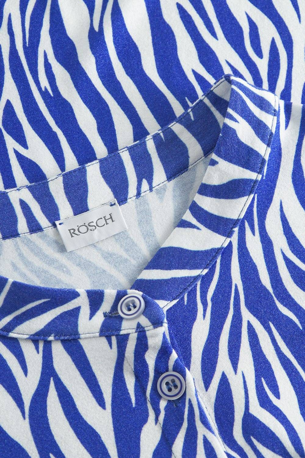 Rösch Strandkleid Kurzarm im modernen Zebradruck Blau-Weiß Viskose/Elasthan Neueste Mode