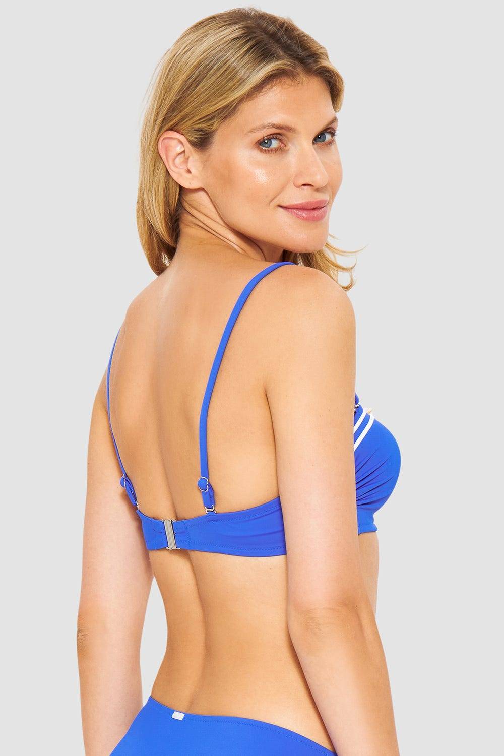 Rösch Bikini-Oberteil mit Streifendetails Neon-Blau Online Outlet