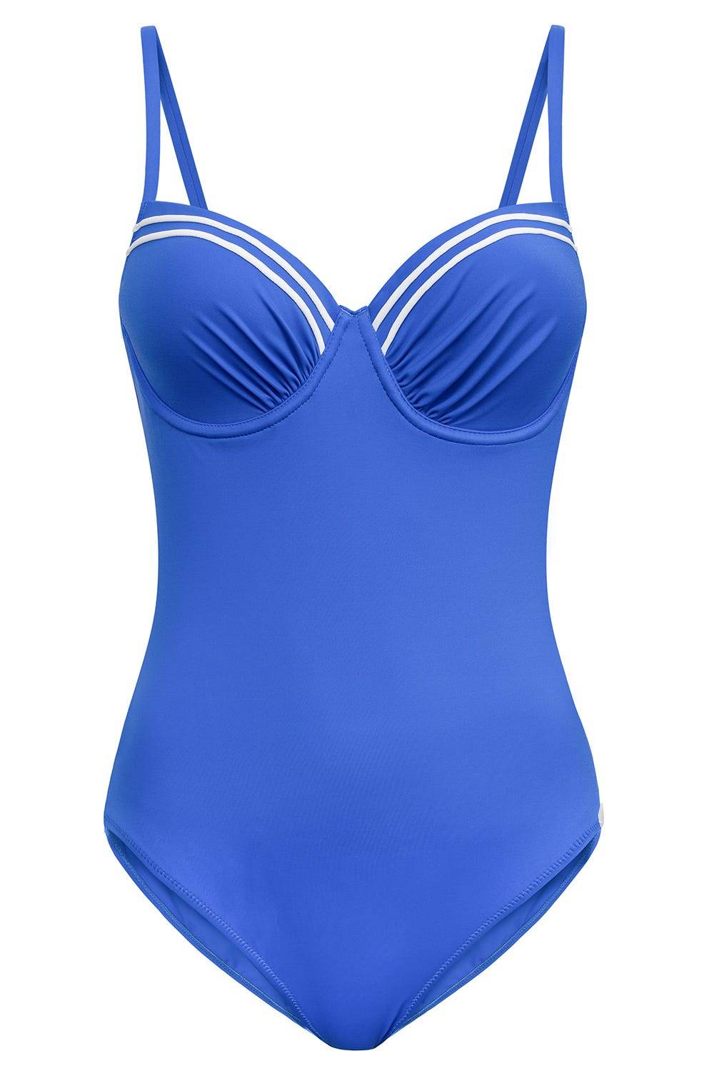 Rösch Badeanzug mit Streifendetails Neon-Blau Exklusive Angebote