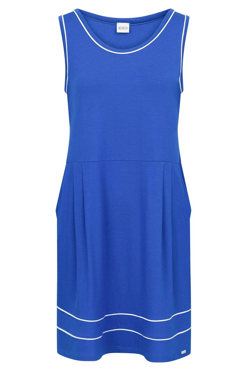 Rösch Strandkleid Ärmellos mit Kontrast-Paspeln Neon-Blau Große Rabatte