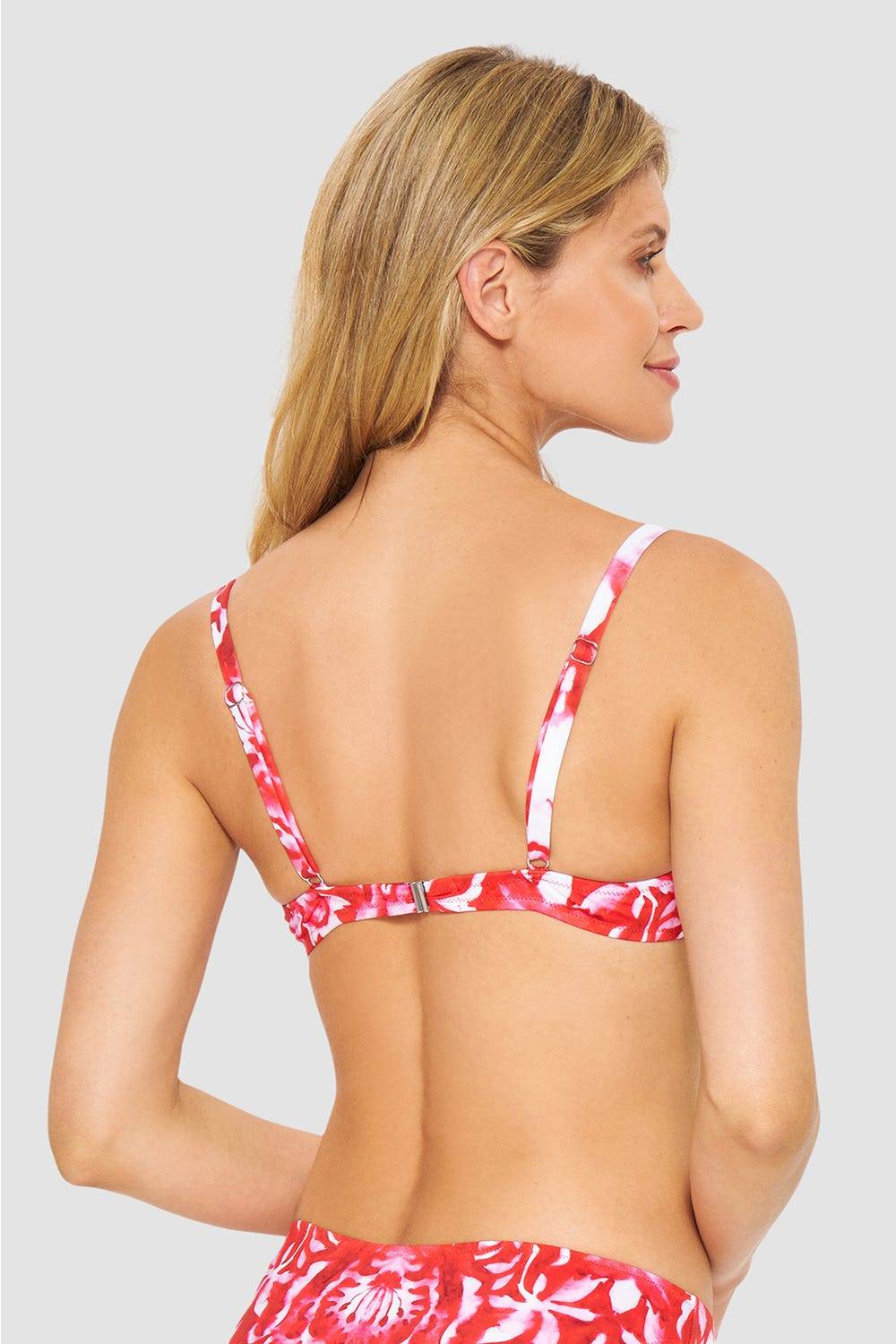 Rösch Bikini-Oberteil im Ornament-Druck Rot-Weiß Neuheiten
