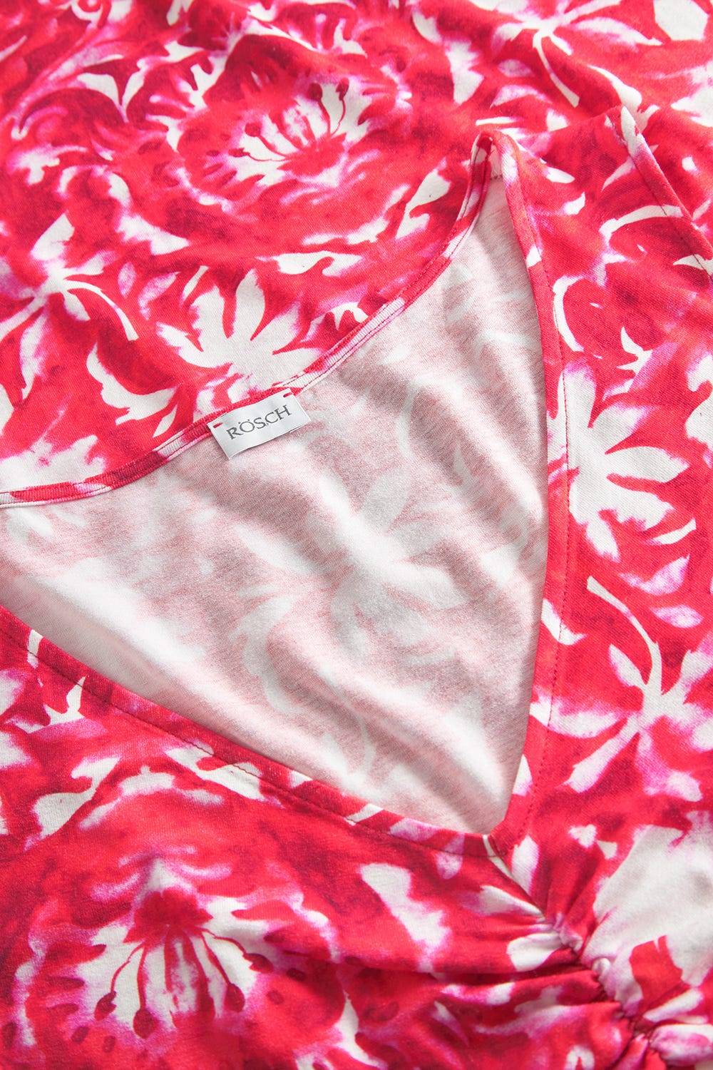 Rösch Strandkleid Ärmellos im Ornament-Druck Rot-Weiß Raffungen Tägliche Deals