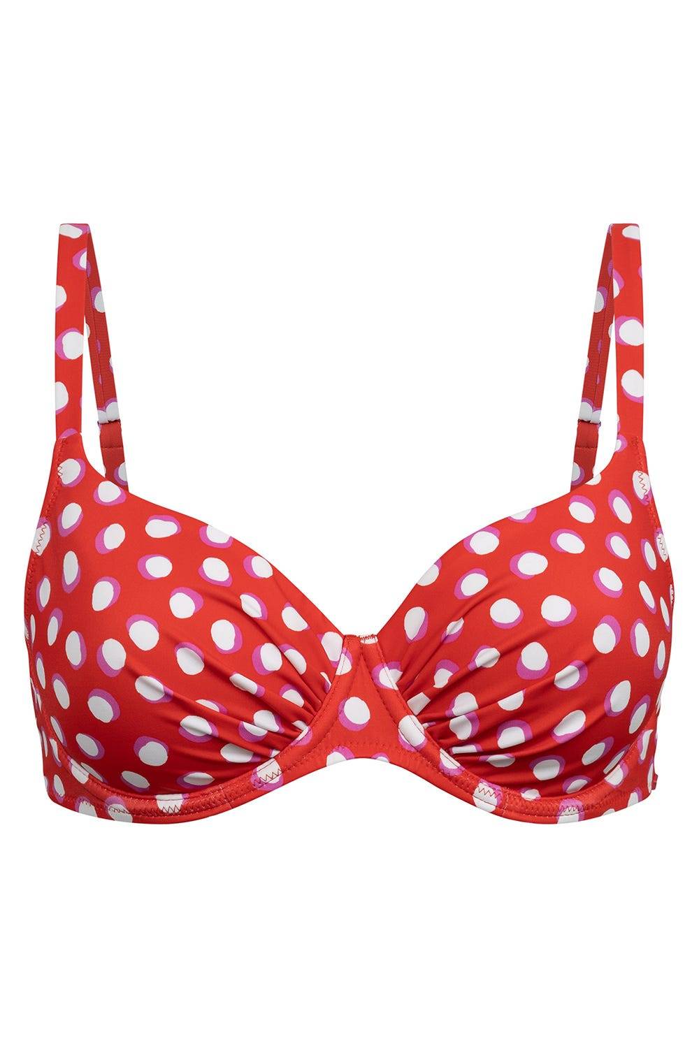 Rösch Bikini-Oberteil im Retro-Tupfendruck Rot-Weiß VIP-Rabatte