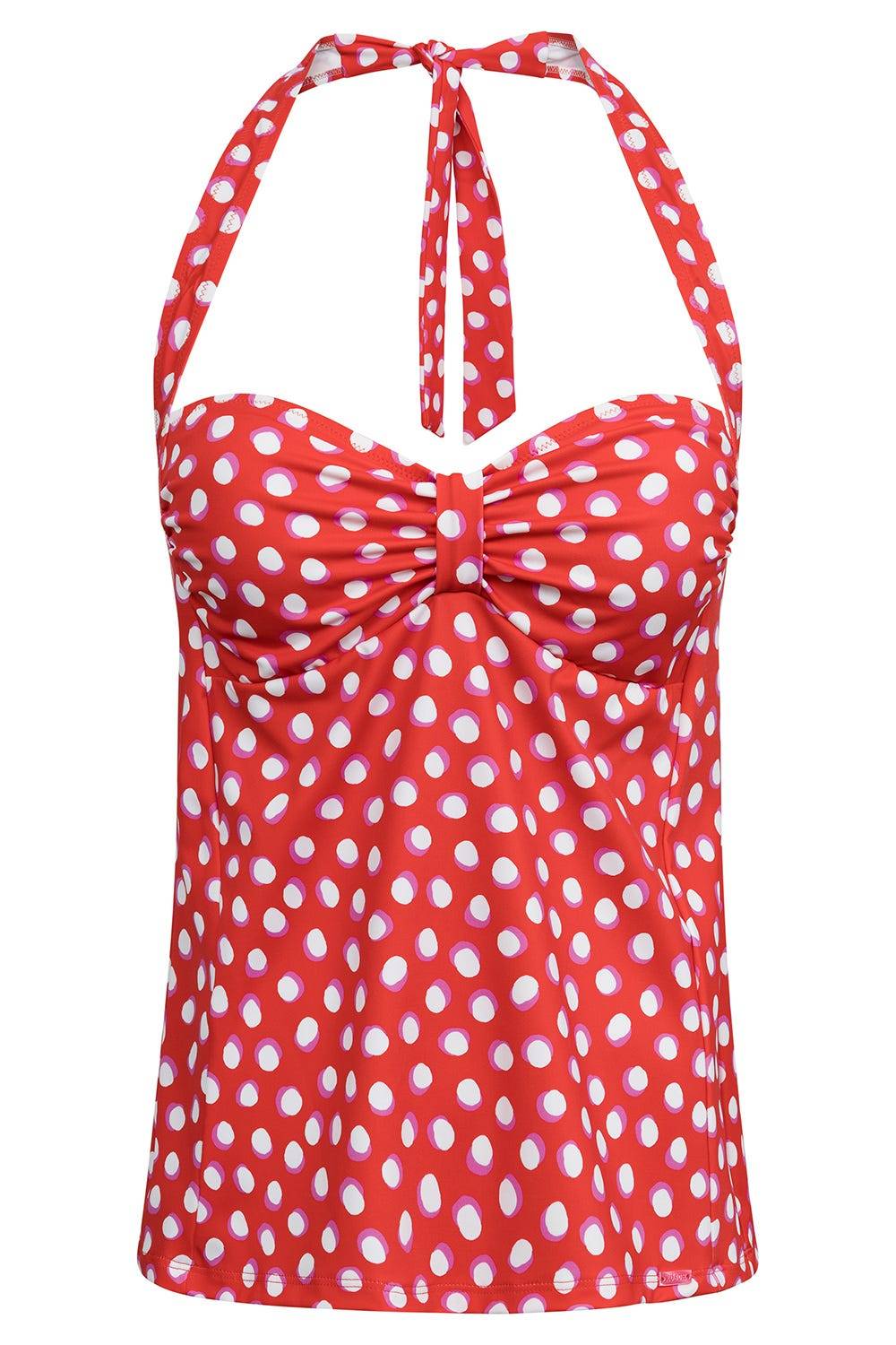 Rösch Tankini-Oberteil Neckholder im Retro-Tupfendruck Rot-Weiß Tiefpreis