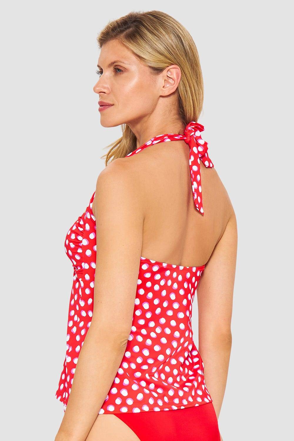 Rösch Tankini-Oberteil Neckholder im Retro-Tupfendruck Rot-Weiß Tiefpreis