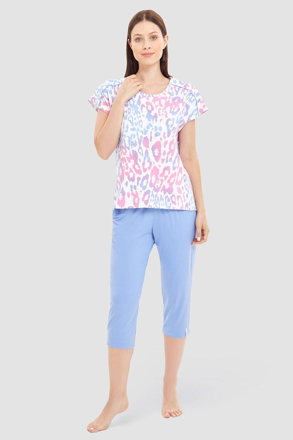 Rösch Pyjamashirt im modernen Leoprint Baumwolle/Elasthan Wochenangebot