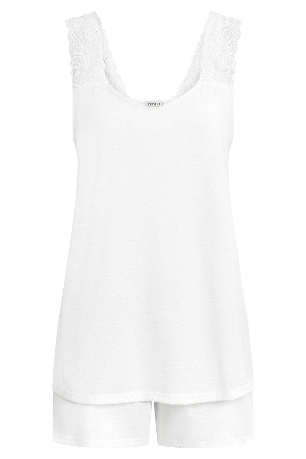 Rösch Pyjama kurz mit Spitzendetail 100% Baumwolle Begrenzte Freigabe
