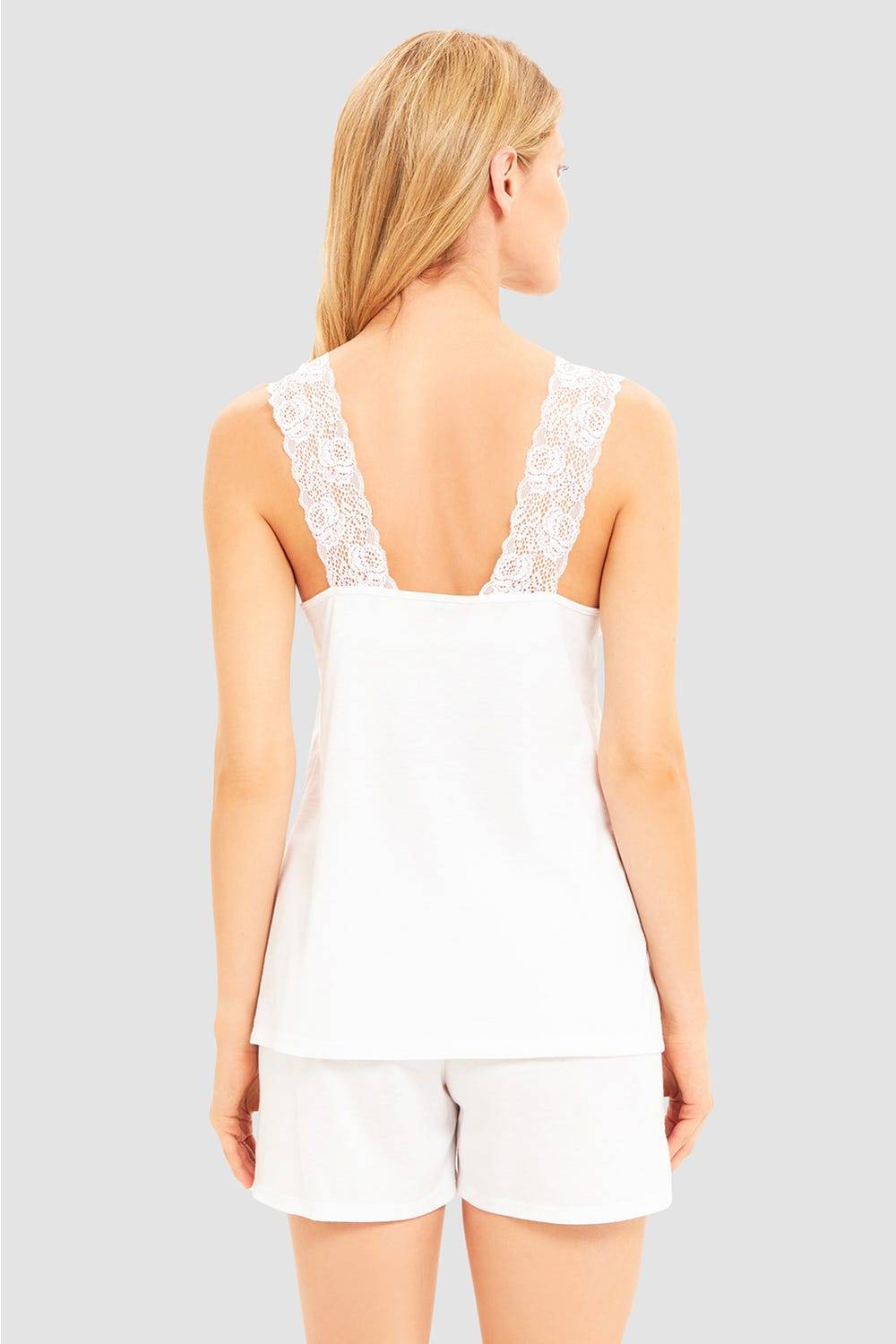 Rösch Pyjama kurz mit Spitzendetail 100% Baumwolle Begrenzte Freigabe